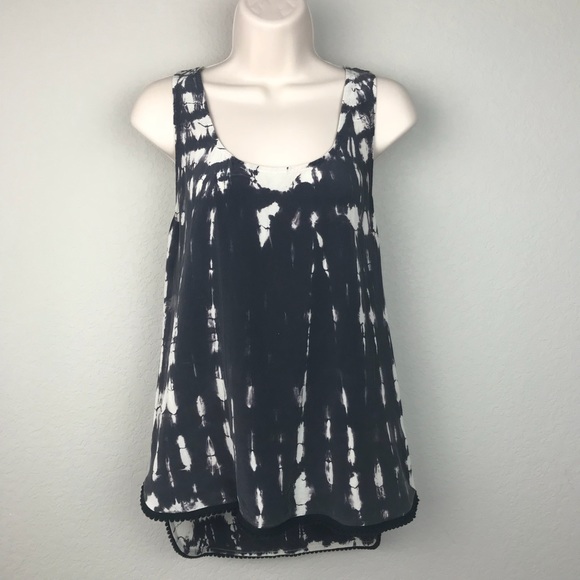 Gypsy 05 Tops - Gypsy 05 100% silk tie dye pom trim racerback tank